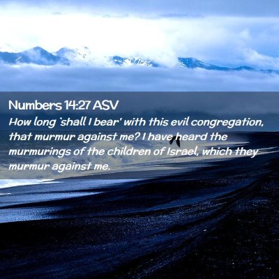 Picture 02 - Numbers 14:27 ASV - How long `shall I bear' with this evil - Bible Verse Picture