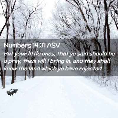 Picture 02 - Numbers 14:31 ASV - But your little ones, that ye said should be a - Bible Verse Picture