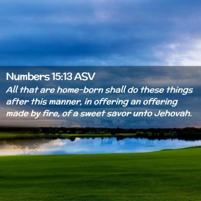 Picture 02 - Numbers 15:13 ASV - All that are home-born shall do these things - Bible Verse Picture