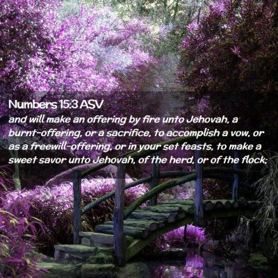 Picture 02 - Numbers 15:3 ASV - and will make an offering by fire unto Jehovah, a - Bible Verse Picture