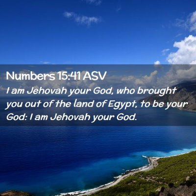 Picture 02 - Numbers 15:41 ASV - I am Jehovah your God, who brought you out of the - Bible Verse Picture