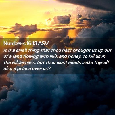 Picture 02 - Numbers 16:13 ASV - is it a small thing that thou hast brought us up - Bible Verse Picture