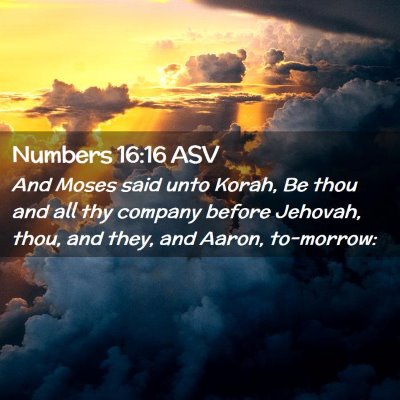 Picture 02 - Numbers 16:16 ASV - And Moses said unto Korah, Be thou and all thy - Bible Verse Picture