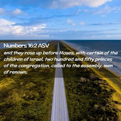 Picture 02 - Numbers 16:2 ASV - and they rose up before Moses, with certain of - Bible Verse Picture
