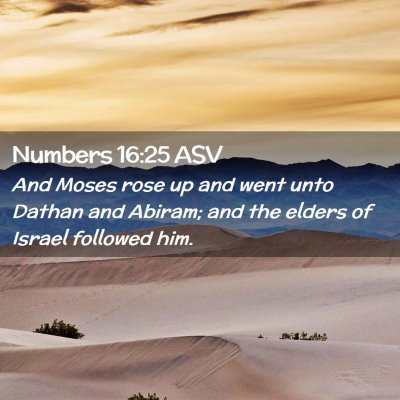 Picture 02 - Numbers 16:25 ASV - And Moses rose up and went unto Dathan and - Bible Verse Picture