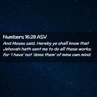 Picture 02 - Numbers 16:28 ASV - And Moses said, Hereby ye shall know that Jehovah - Bible Verse Picture