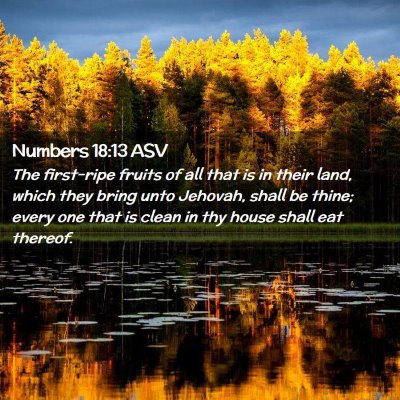 Picture 02 - Numbers 18:13 ASV - The first-ripe fruits of all that is in their - Bible Verse Picture