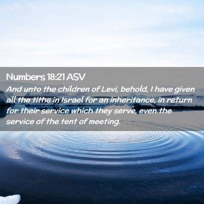 Picture 02 - Numbers 18:21 ASV - And unto the children of Levi, behold, I have - Bible Verse Picture