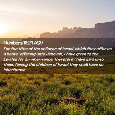 Picture 02 - Numbers 18:24 ASV - For the tithe of the children of Israel, which - Bible Verse Picture