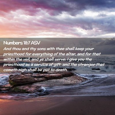 Picture 02 - Numbers 18:7 ASV - And thou and thy sons with thee shall keep your - Bible Verse Picture