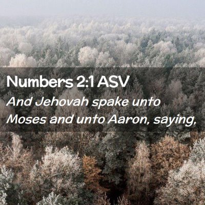Picture 02 - Numbers 2:1 ASV - And Jehovah spake unto Moses and unto Aaron, - Bible Verse Picture