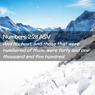 Picture 02 - Numbers 2:28 ASV - And his host, and those that were numbered of - Bible Verse Picture