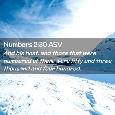 Picture 02 - Numbers 2:30 ASV - And his host, and those that were numbered of - Bible Verse Picture