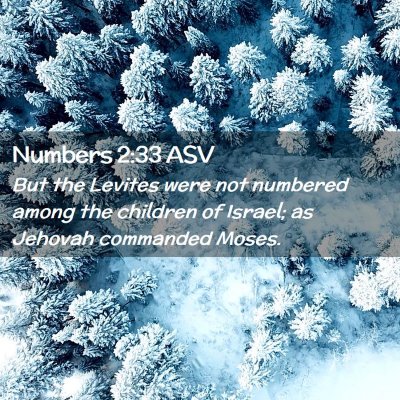 Picture 02 - Numbers 2:33 ASV - But the Levites were not numbered among the - Bible Verse Picture