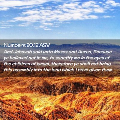 Picture 02 - Numbers 20:12 ASV - And Jehovah said unto Moses and Aaron, Because ye - Bible Verse Picture