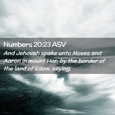 Picture 02 - Numbers 20:23 ASV - And Jehovah spake unto Moses and Aaron in mount - Bible Verse Picture