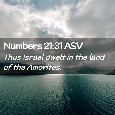 Picture 02 - Numbers 21:31 ASV - Thus Israel dwelt in the land of the - Bible Verse Picture