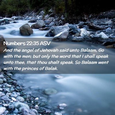 Picture 02 - Numbers 22:35 ASV - And the angel of Jehovah said unto Balaam, Go - Bible Verse Picture