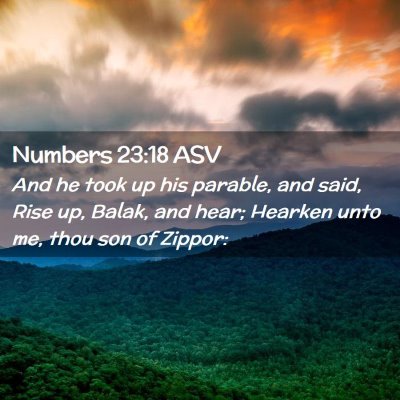 Picture 02 - Numbers 23:18 ASV - And he took up his parable, and said, Rise up, - Bible Verse Picture