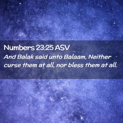 Picture 02 - Numbers 23:25 ASV - And Balak said unto Balaam, Neither curse them at - Bible Verse Picture