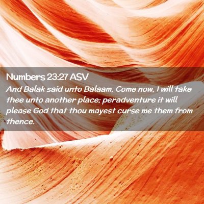 Picture 02 - Numbers 23:27 ASV - And Balak said unto Balaam, Come now, I will take - Bible Verse Picture