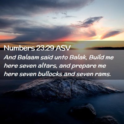 Picture 02 - Numbers 23:29 ASV - And Balaam said unto Balak, Build me here seven - Bible Verse Picture
