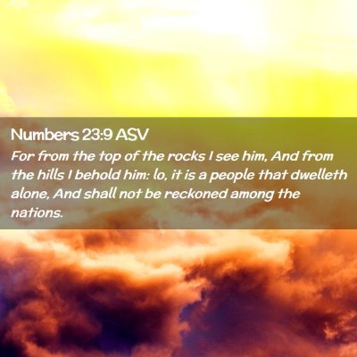 Picture 02 - Numbers 23:9 ASV - For from the top of the rocks I see him, And from - Bible Verse Picture