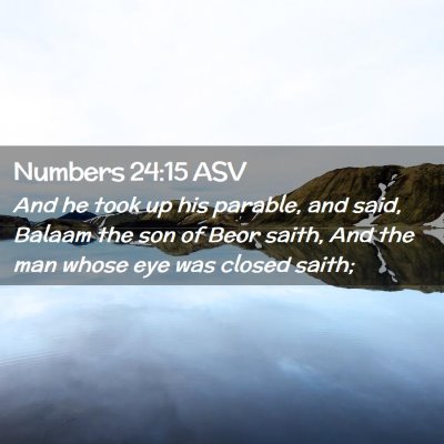 Picture 02 - Numbers 24:15 ASV - And he took up his parable, and said, Balaam the - Bible Verse Picture
