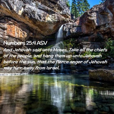Picture 02 - Numbers 25:4 ASV - And Jehovah said unto Moses, Take all the chiefs - Bible Verse Picture