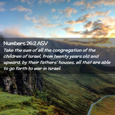 Picture 02 - Numbers 26:2 ASV - Take the sum of all the congregation of the - Bible Verse Picture