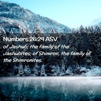 Picture 02 - Numbers 26:24 ASV - of Jashub, the family of the Jashubites; of - Bible Verse Picture