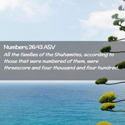 Picture 02 - Numbers 26:43 ASV - All the families of the Shuhamites, according to - Bible Verse Picture