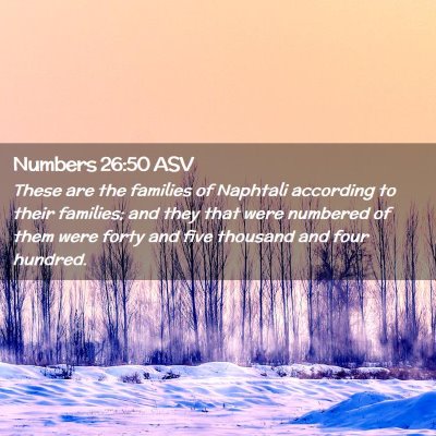 Picture 02 - Numbers 26:50 ASV - These are the families of Naphtali according to - Bible Verse Picture