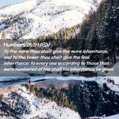 Picture 02 - Numbers 26:54 ASV - To the more thou shalt give the more inheritance, - Bible Verse Picture