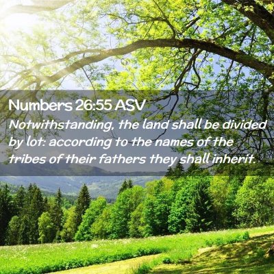 Picture 02 - Numbers 26:55 ASV - Notwithstanding, the land shall be divided by - Bible Verse Picture