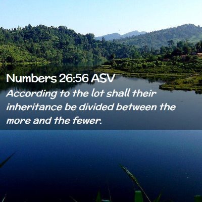 Picture 02 - Numbers 26:56 ASV - According to the lot shall their inheritance be - Bible Verse Picture