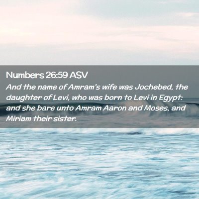 Picture 02 - Numbers 26:59 ASV - And the name of Amram's wife was Jochebed, the - Bible Verse Picture