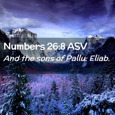 Picture 02 - Numbers 26:8 ASV - And the sons of Pallu: - Bible Verse Picture