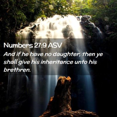 Picture 02 - Numbers 27:9 ASV - And if he have no daughter, then ye shall give - Bible Verse Picture