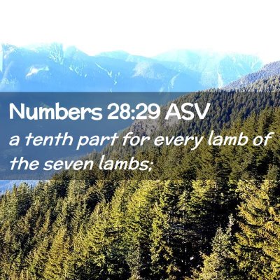 Picture 02 - Numbers 28:29 ASV - a tenth part for every lamb of the seven - Bible Verse Picture