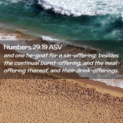 Picture 02 - Numbers 29:19 ASV - and one he-goat for a sin-offering; besides the - Bible Verse Picture