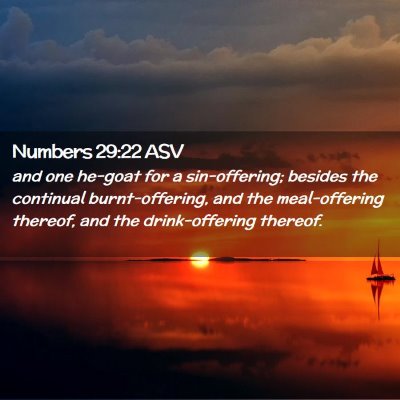 Picture 02 - Numbers 29:22 ASV - and one he-goat for a sin-offering; besides the - Bible Verse Picture