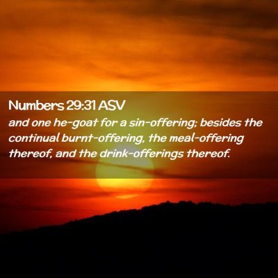 Picture 02 - Numbers 29:31 ASV - and one he-goat for a sin-offering; besides the - Bible Verse Picture