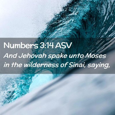 Picture 02 - Numbers 3:14 ASV - And Jehovah spake unto Moses in the wilderness of - Bible Verse Picture