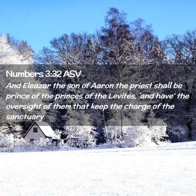 Picture 02 - Numbers 3:32 ASV - And Eleazar the son of Aaron the priest shall be - Bible Verse Picture