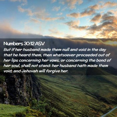 Picture 02 - Numbers 30:12 ASV - But if her husband made them null and void in the - Bible Verse Picture