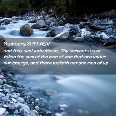 Picture 02 - Numbers 31:49 ASV - and they said unto Moses, Thy servants have taken - Bible Verse Picture