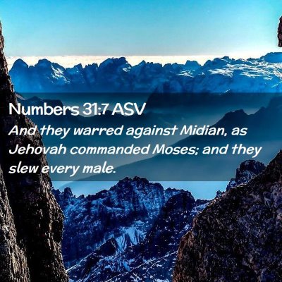 Picture 02 - Numbers 31:7 ASV - And they warred against Midian, as Jehovah - Bible Verse Picture
