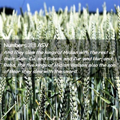 Picture 02 - Numbers 31:8 ASV - And they slew the kings of Midian with the rest - Bible Verse Picture