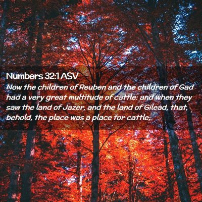 Picture 02 - Numbers 32:1 ASV - Now the children of Reuben and the children of - Bible Verse Picture